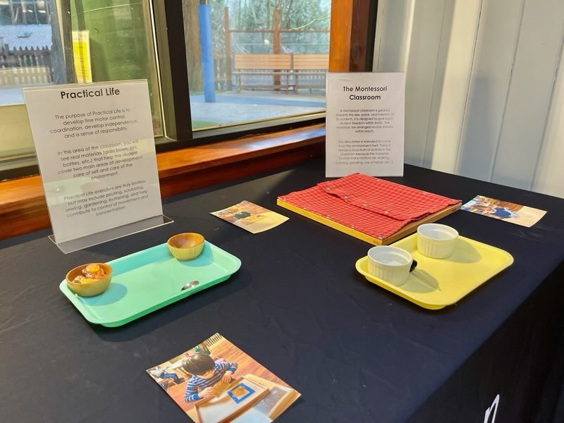 Montessori Education Week Practical Life Exhibit